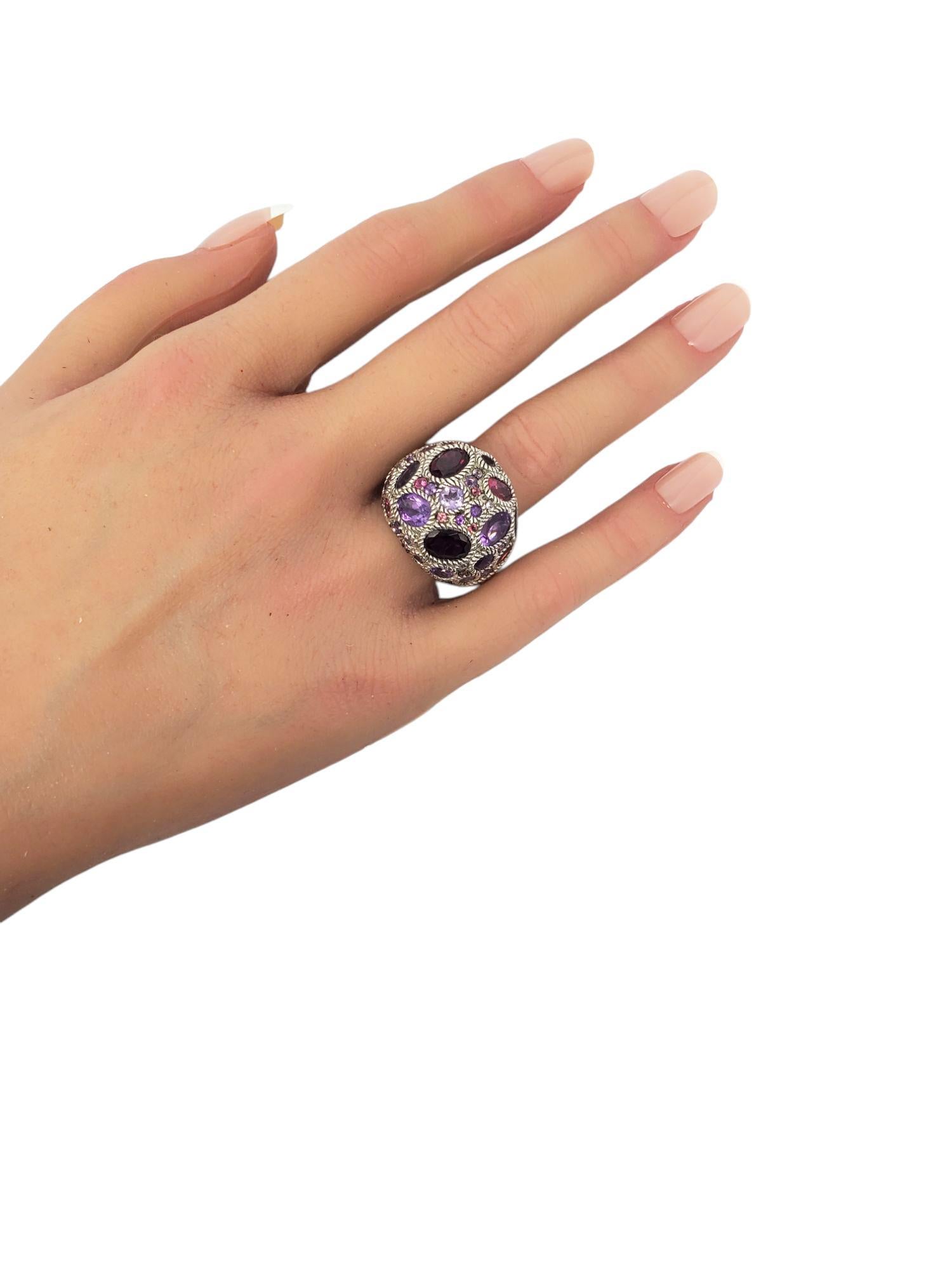 Judith Ripka Anello a cupola in argento 925 con più gemme, misura 11 #21410 in vendita 3
