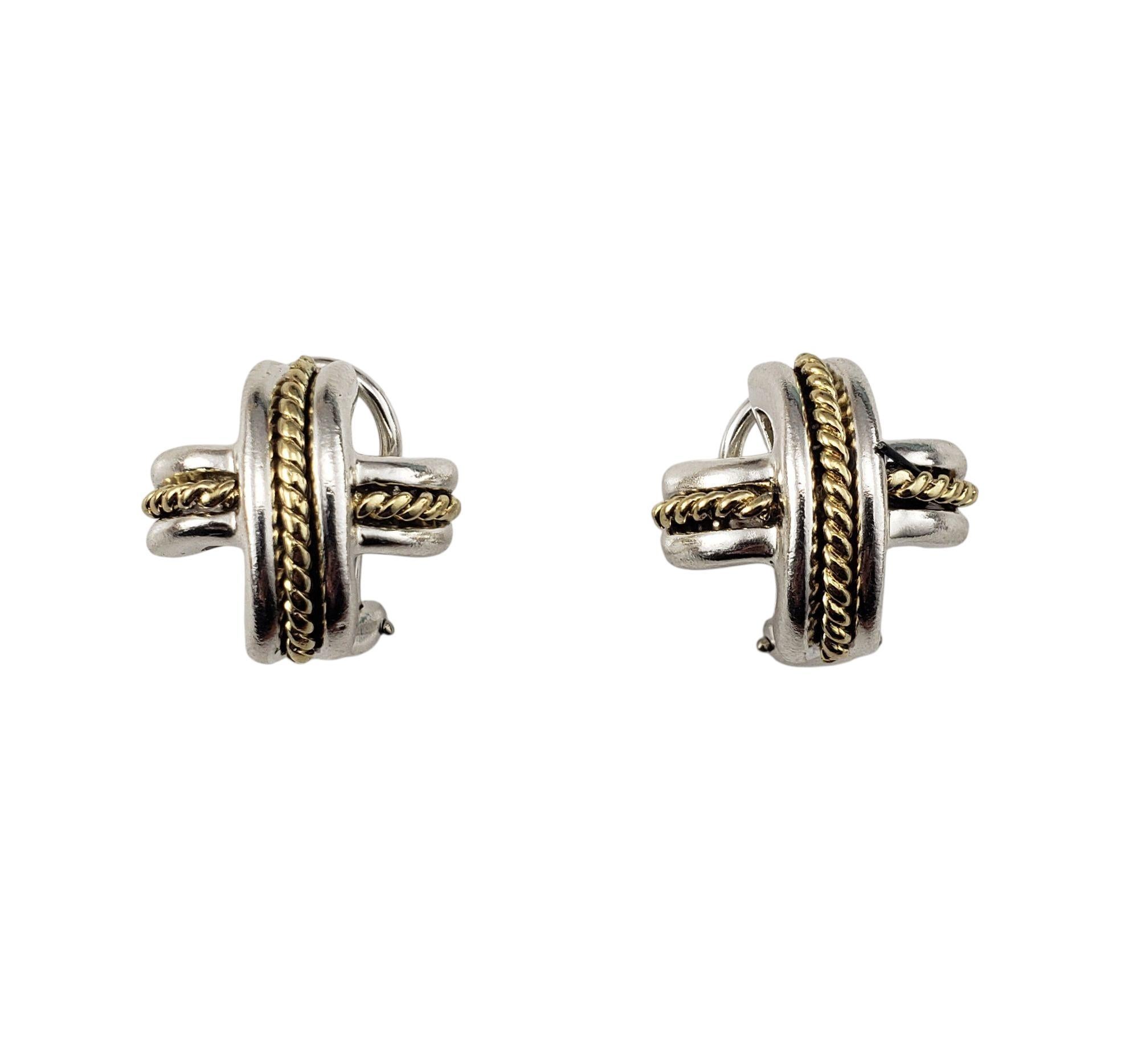 Tiffany & Co. Boucles d'oreilles "X" en argent sterling et or jaune 18 carats #22416