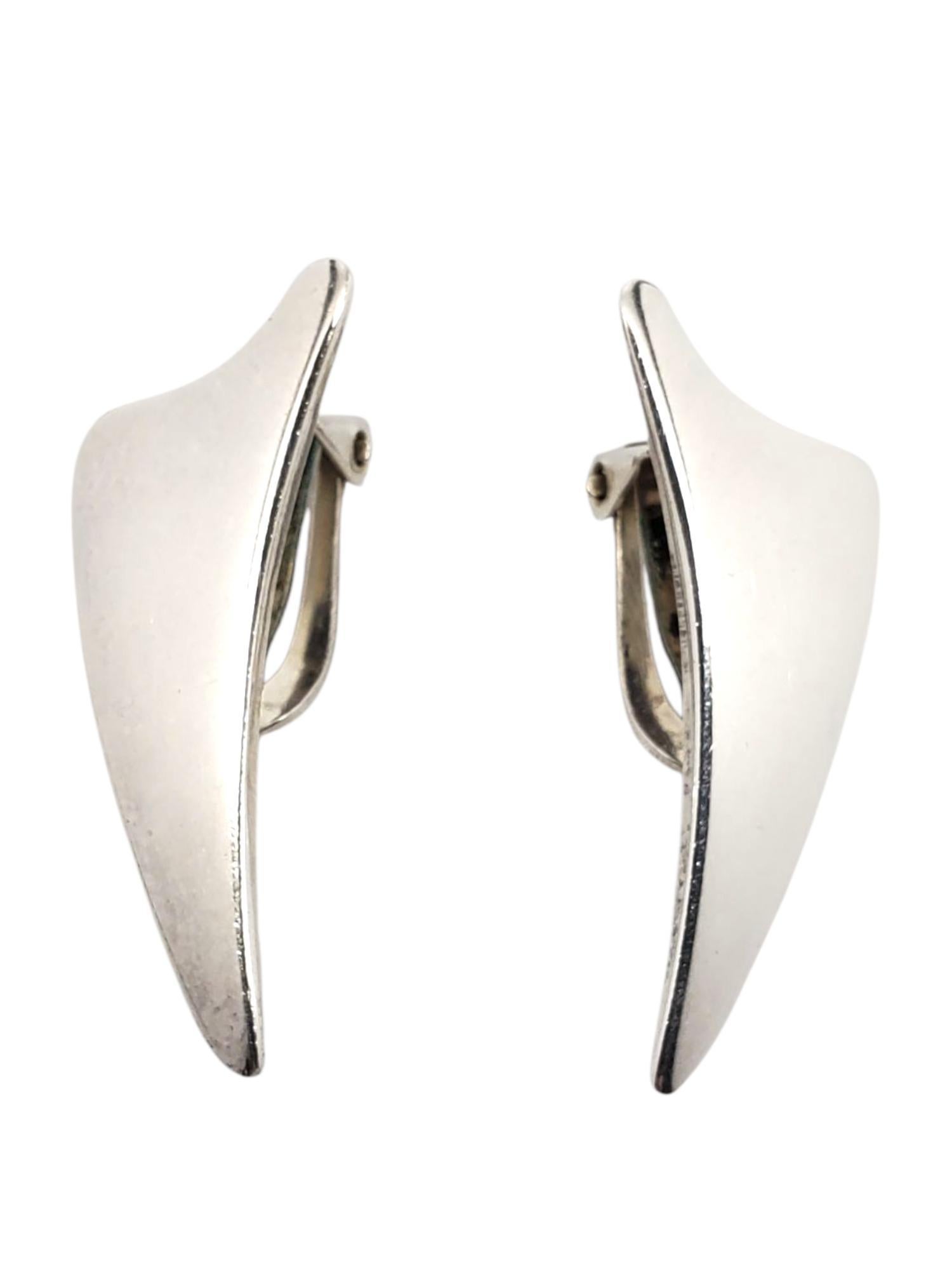 Donna Aarre & Krogh Orecchini a clip in argento danese modernista #21694 in vendita