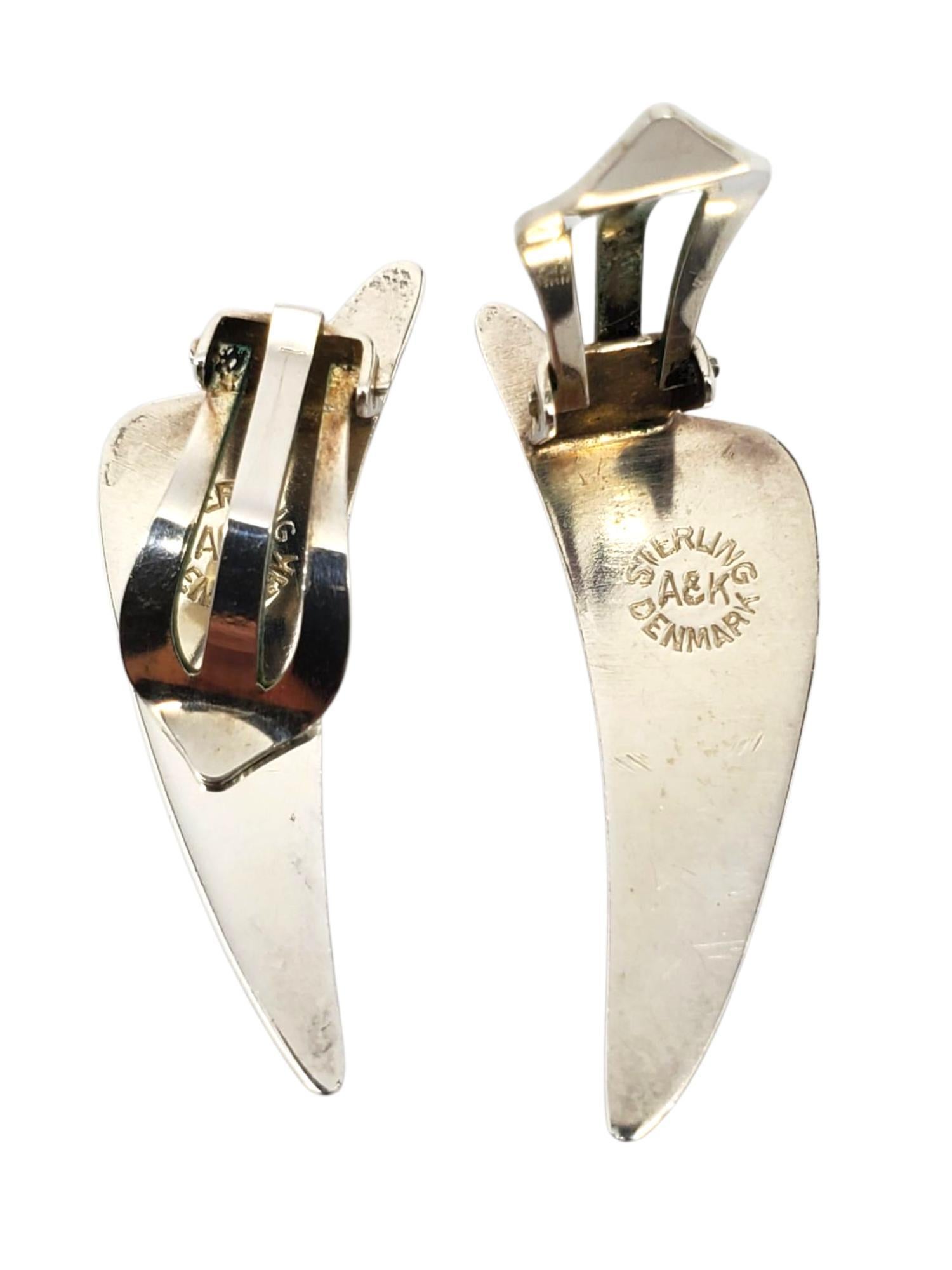 Aarre & Krogh Orecchini a clip in argento danese modernista #21694 in vendita 1