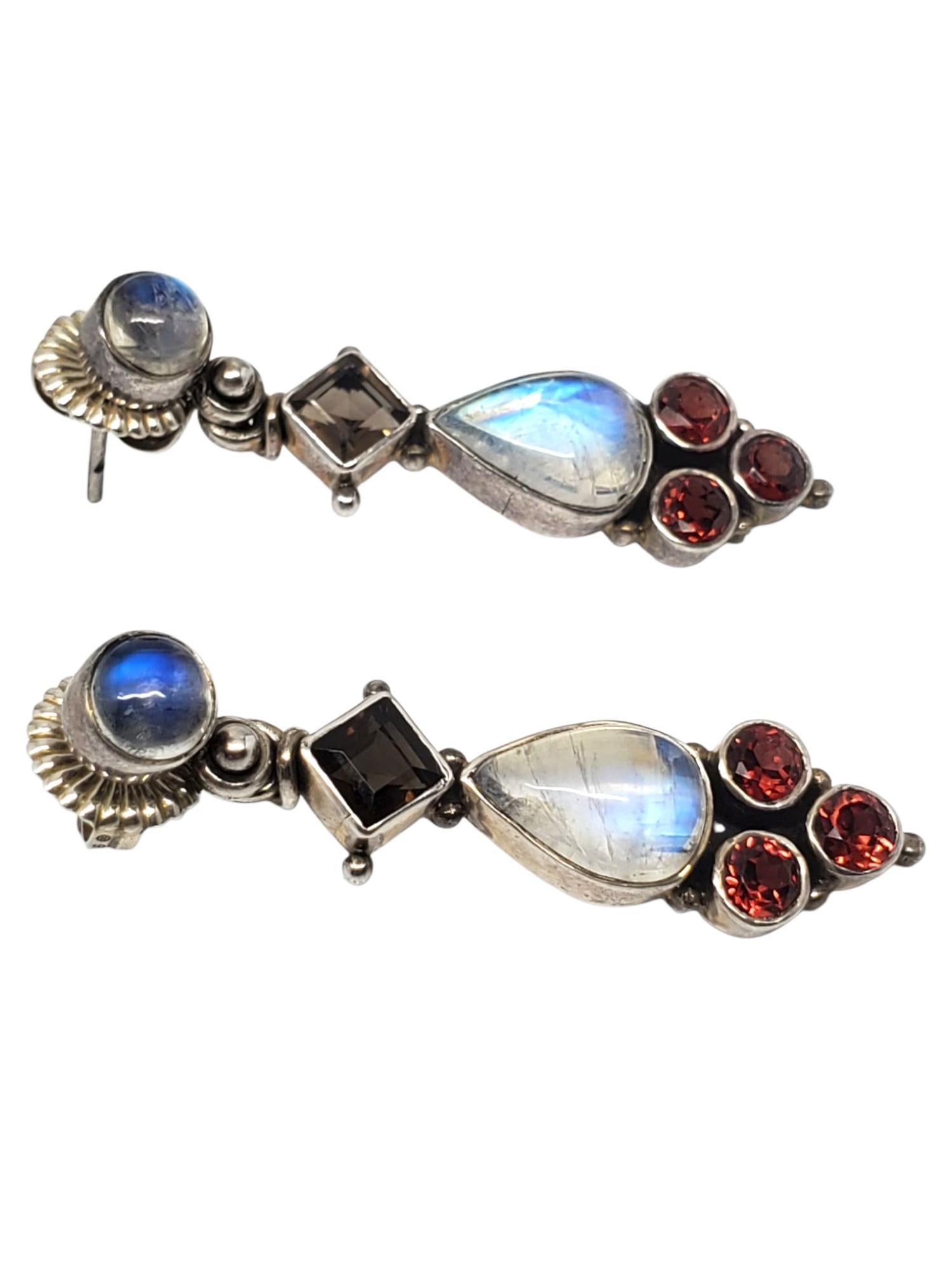 Cabochon India NB Orecchini con pietra di luna in argento Sterling #21691 in vendita