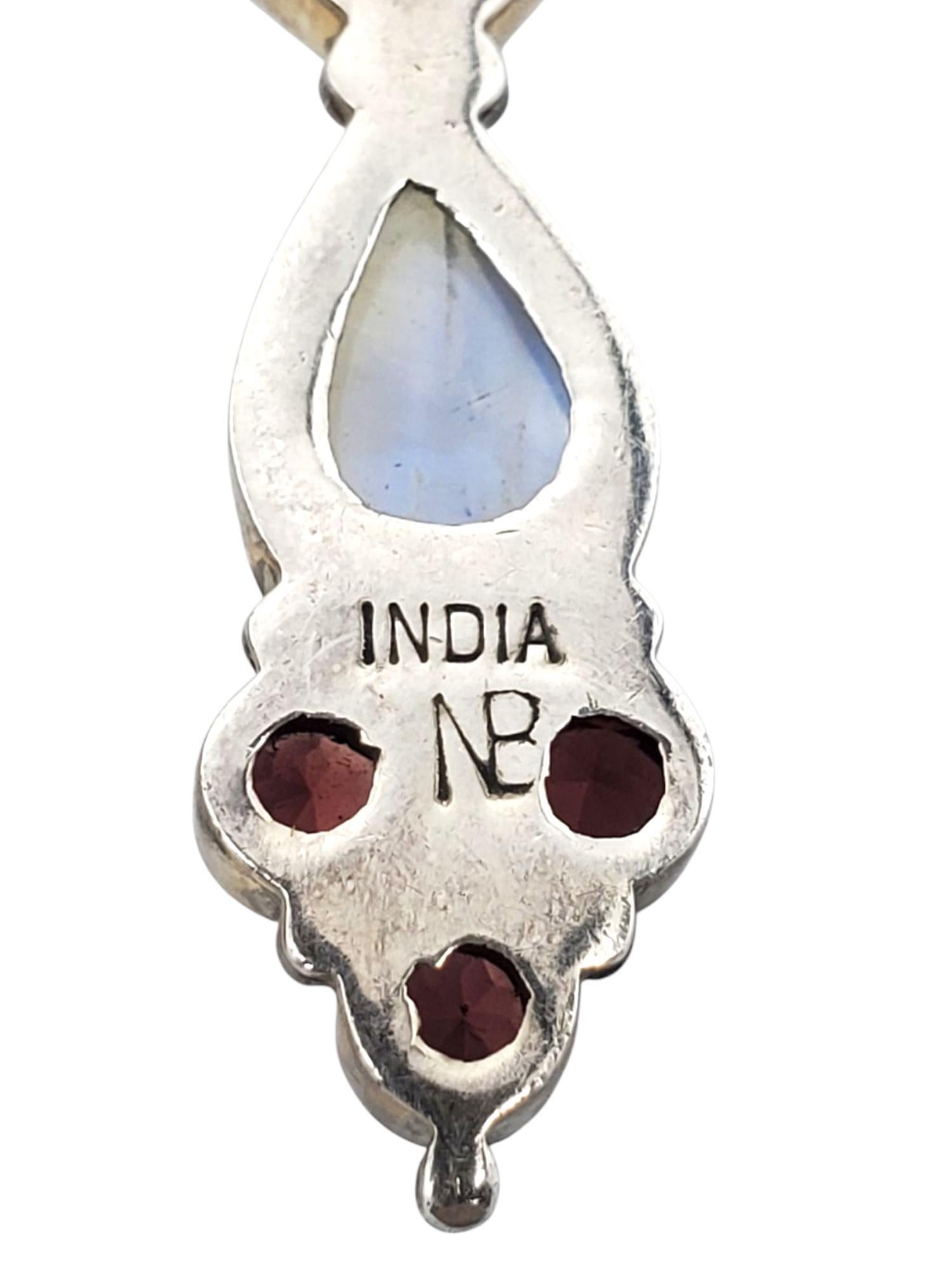 India NB Orecchini con pietra di luna in argento Sterling #21691 in vendita 1