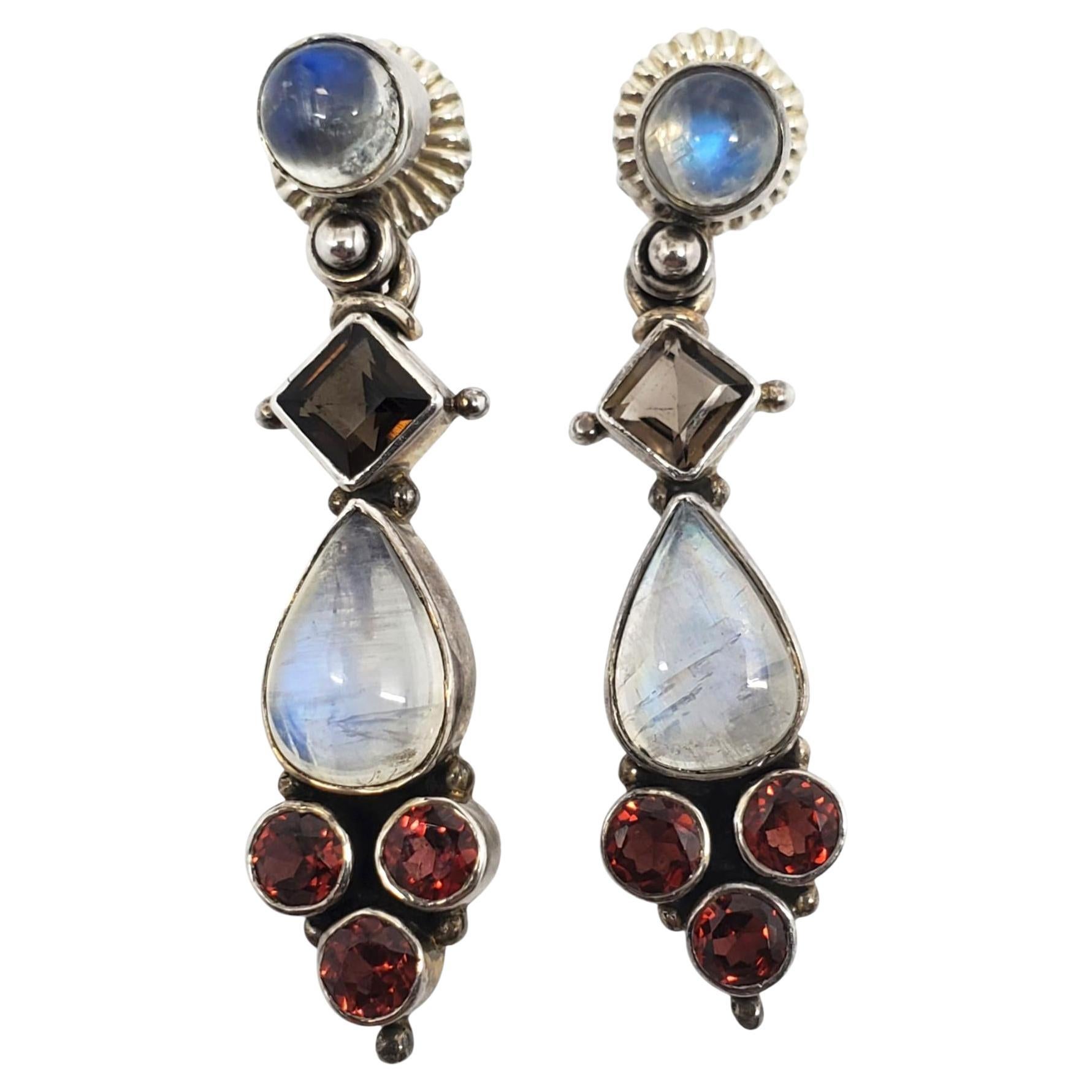 India NB Orecchini con pietra di luna in argento Sterling #21691 in vendita