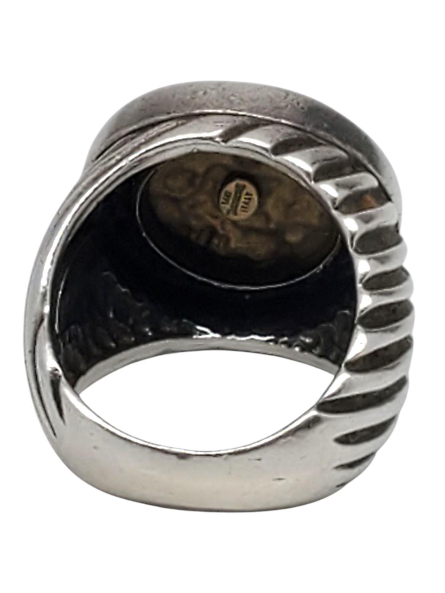 Anello Signet Tagliomanti Menegatti in argento sterling e oro giallo 14K misura 7 #21673 in vendita 2