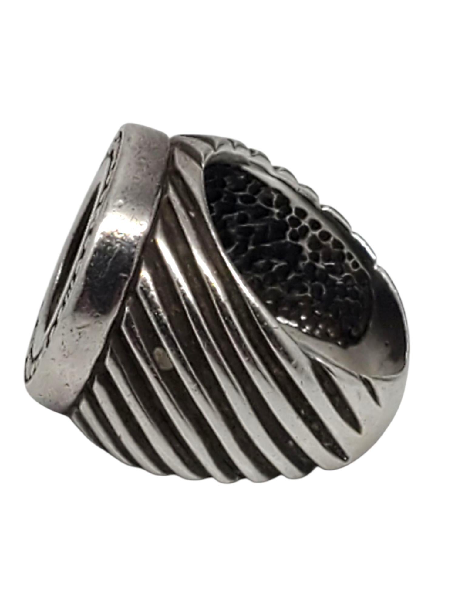 Anello Signet Tagliomanti Menegatti in argento sterling e oro giallo 14K misura 7 #21673 in vendita 4