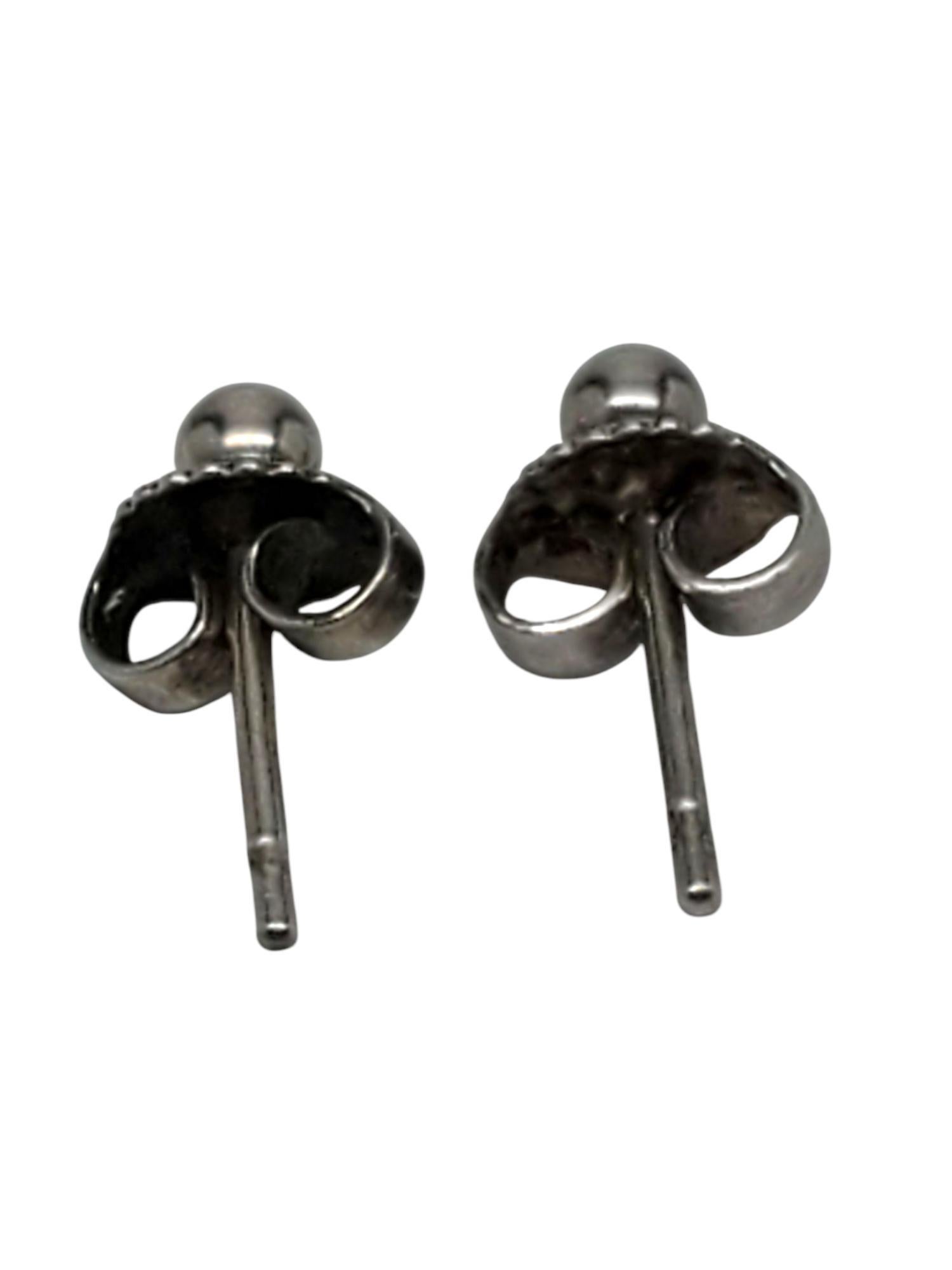 James Avery Boucles d'oreilles Ball and Ball en argent #21672 Bon état - En vente à Washington Depot, CT