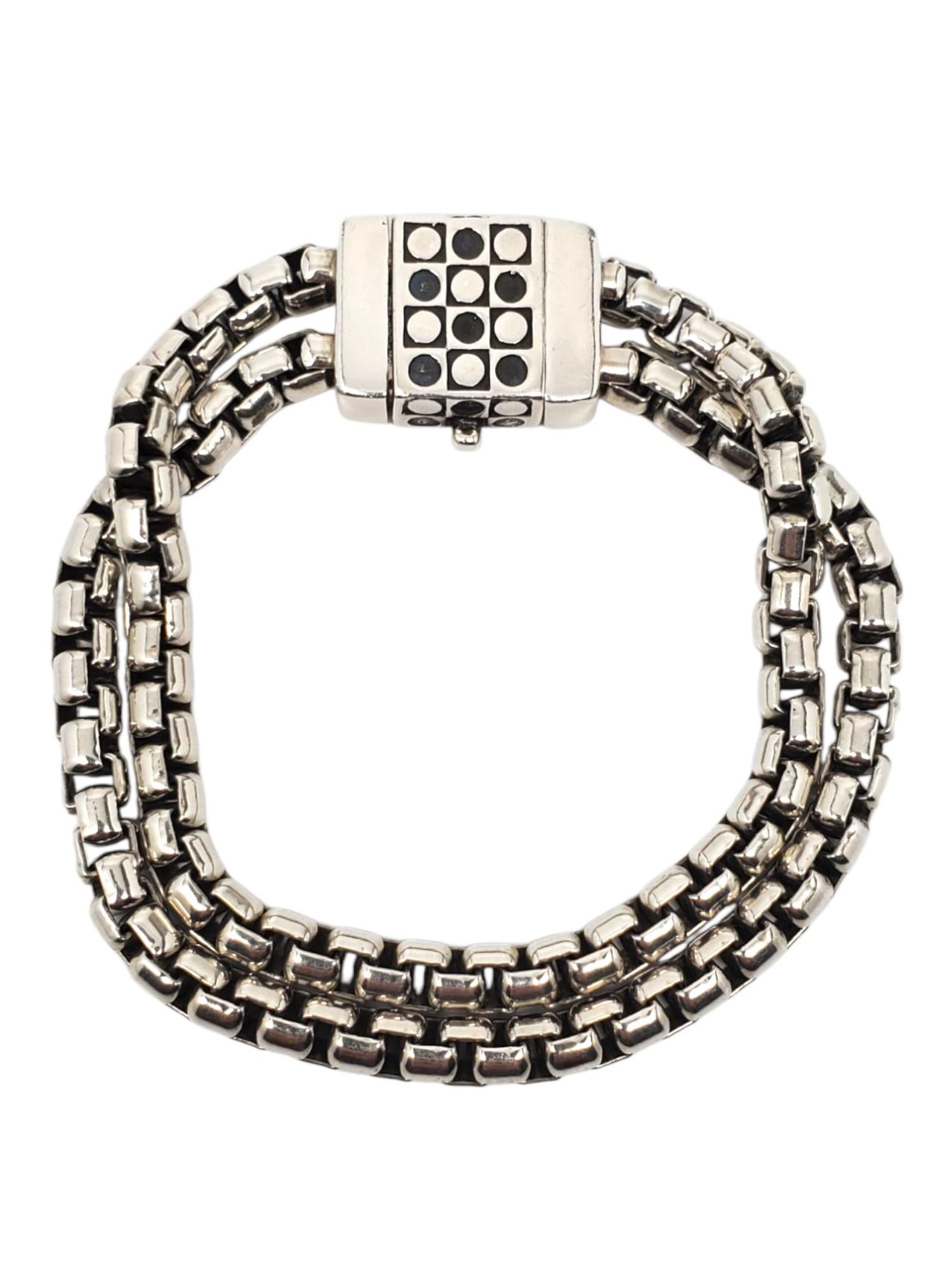 Zina Sterling Silver Double Box Link Bracelet #21623 en vente 2