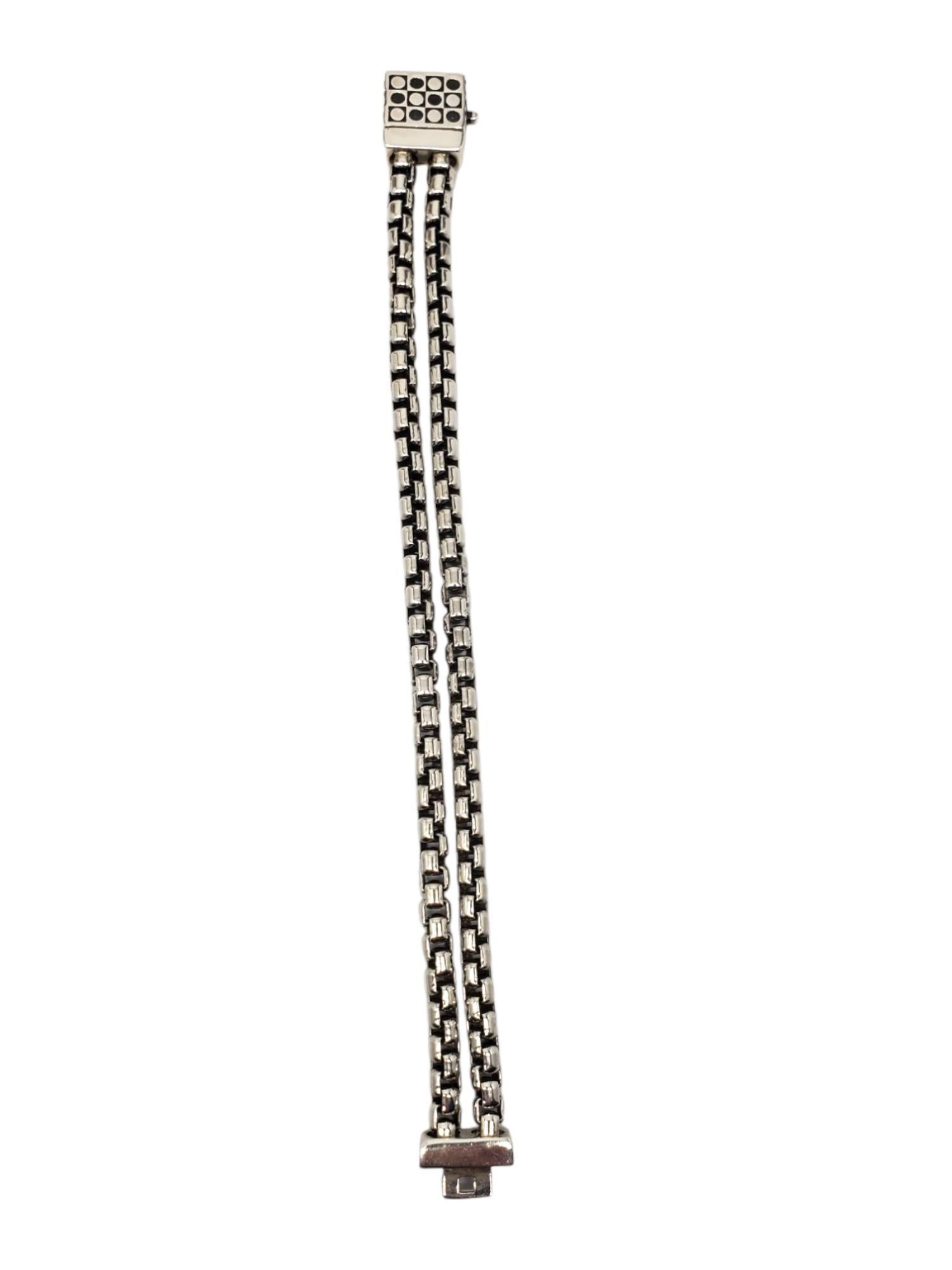 Zina Sterling Silver Double Box Link Bracelet #21623 en vente 6