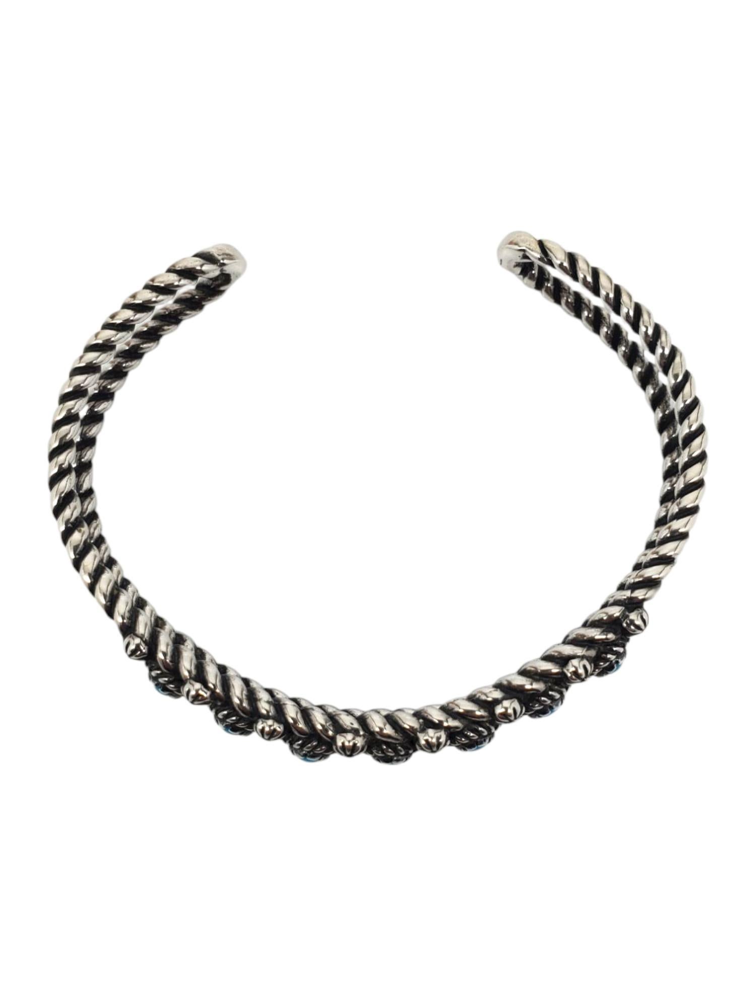 Donna Carolyn Pollack Bracciale in corda di turchese in argento sterling #21621 in vendita
