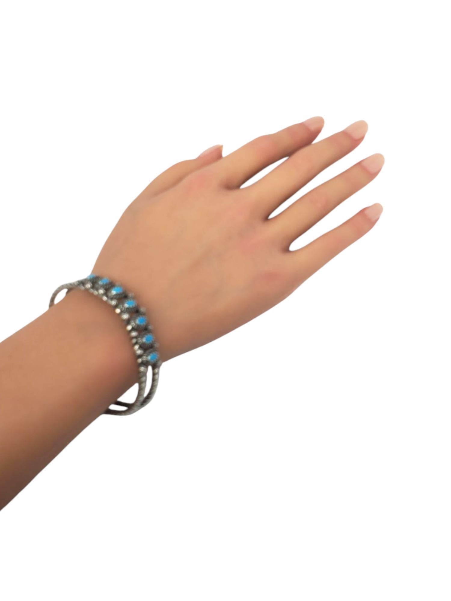 Carolyn Pollack Bracciale in corda di turchese in argento sterling #21621 in vendita 4
