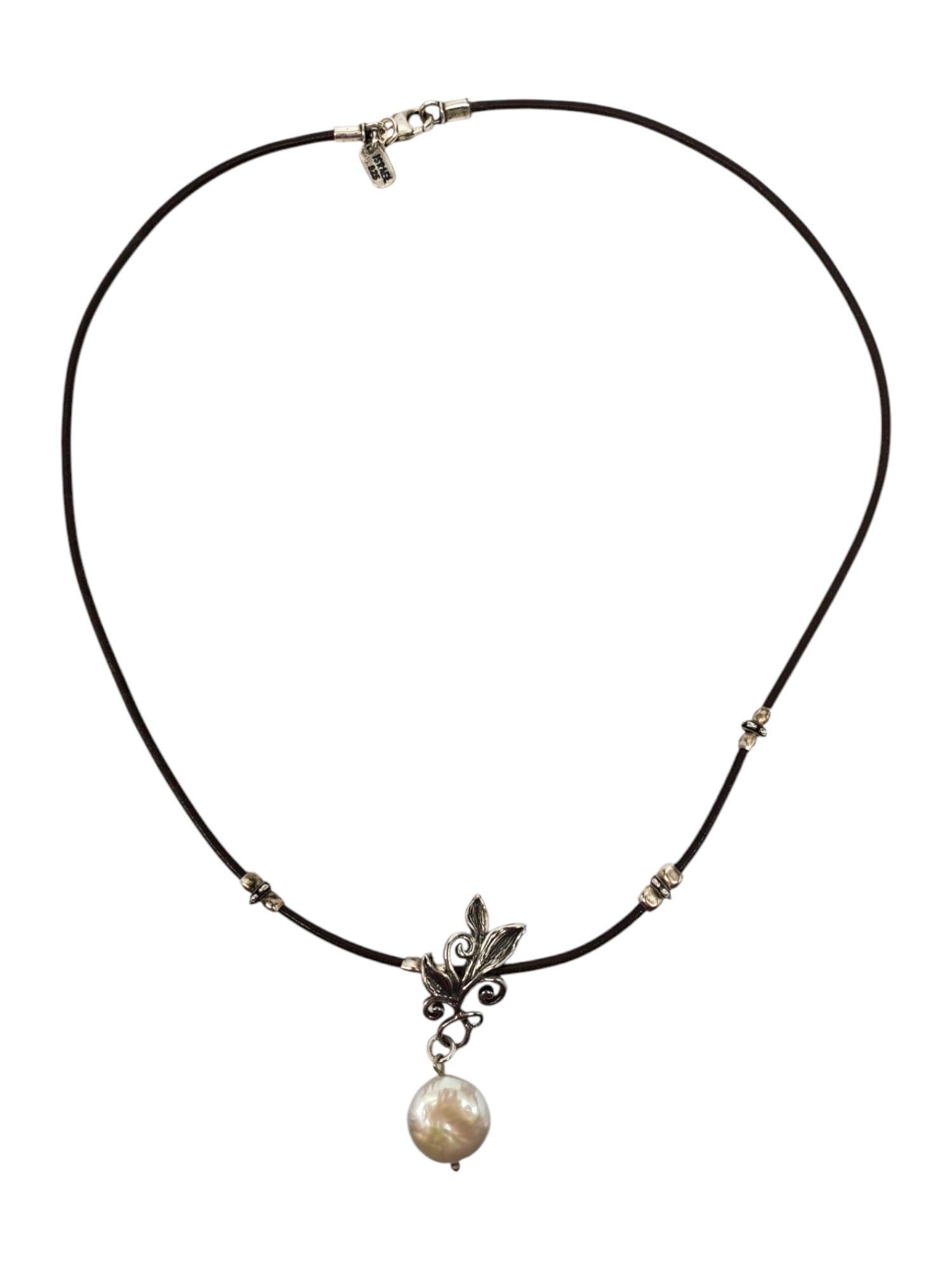 DIDAE Collier en argent sterling avec pendentif en forme de feuille et de vigne #21618 en vente