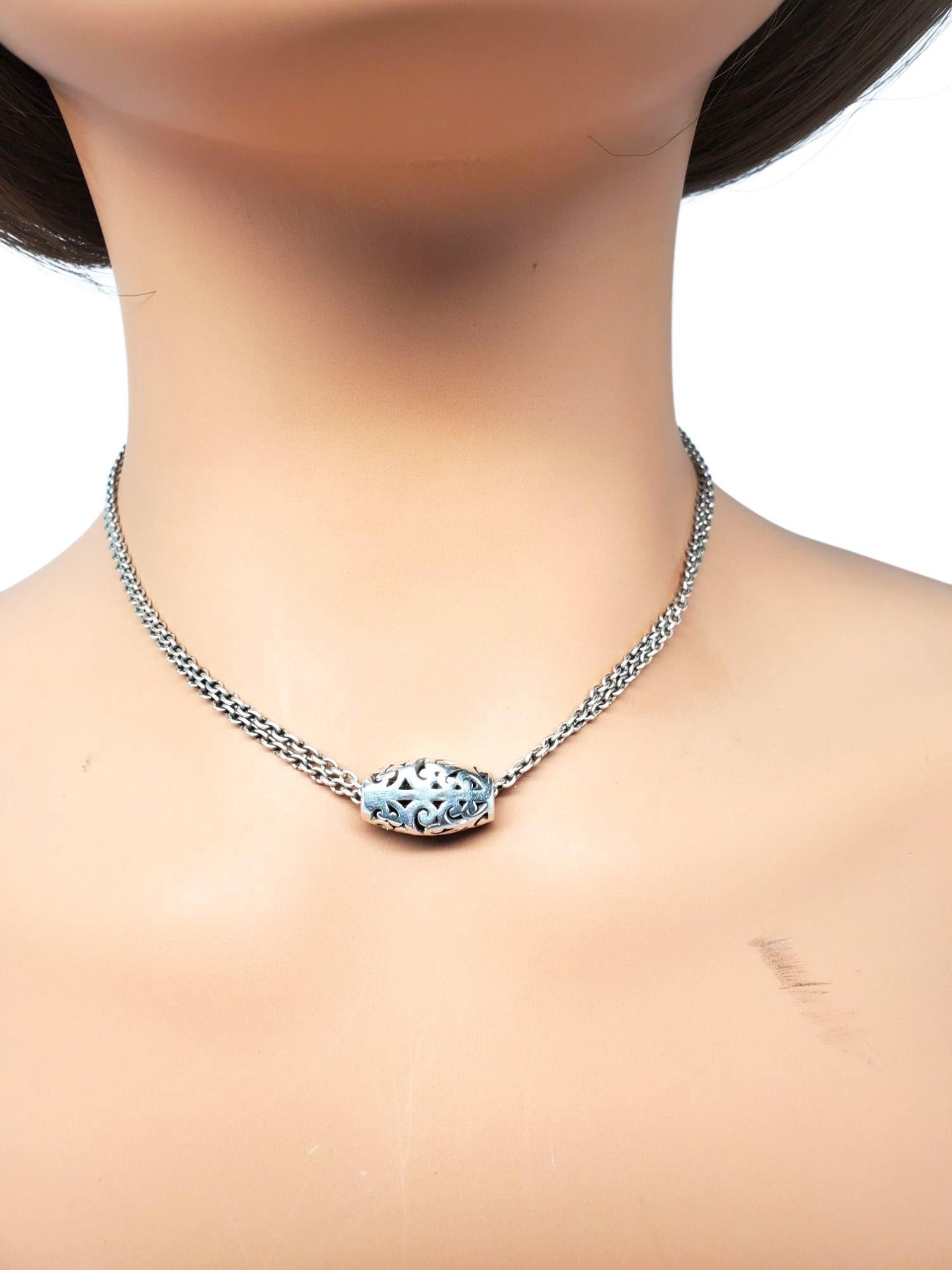 Collana con ciondolo a forma di barile in argento Sterling di Lois Hill #21609 in vendita 4