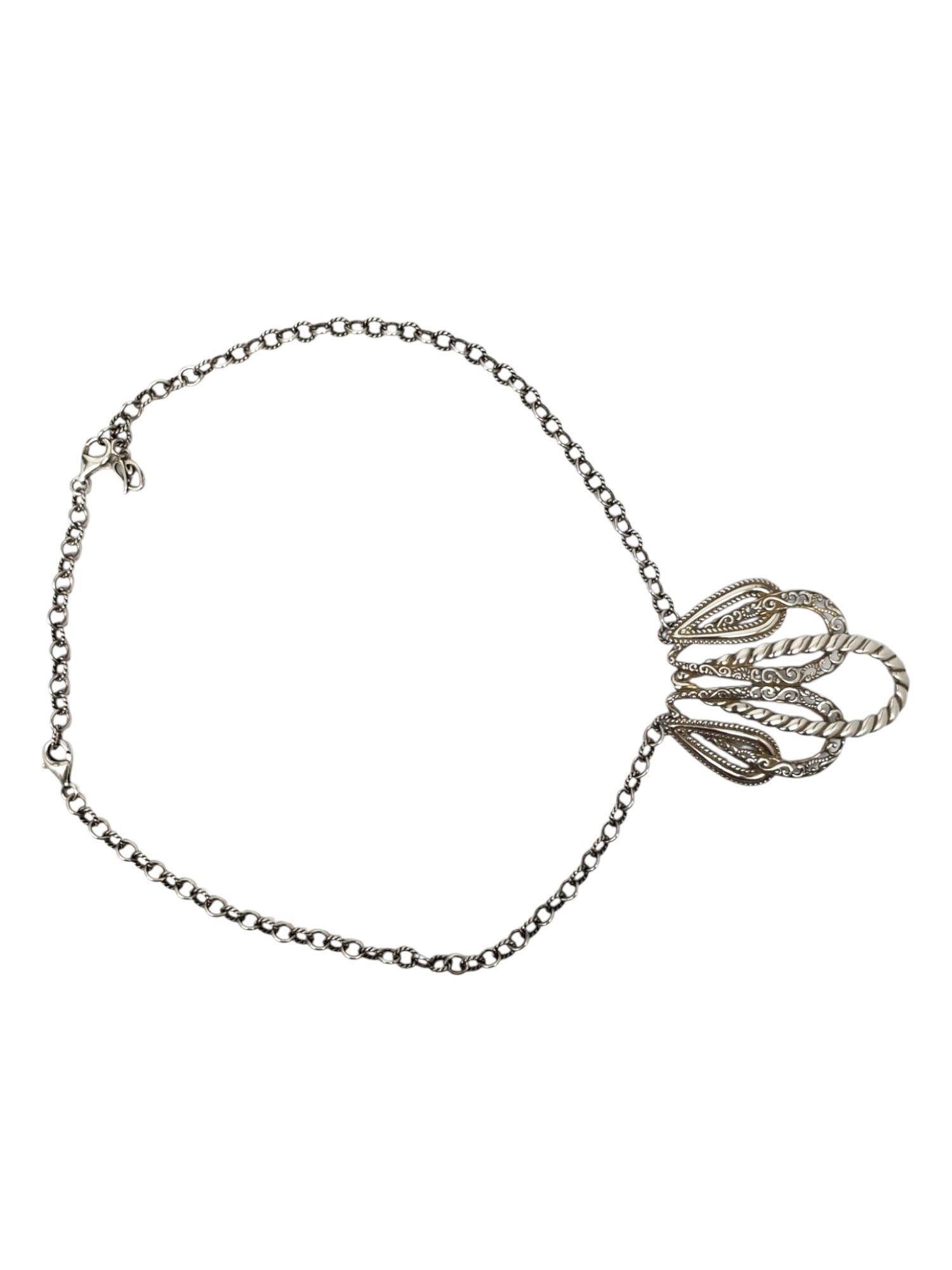Carolyn Pollack Collier à pendentifs en filigrane et corde en argent sterling #21602 Pour femmes en vente