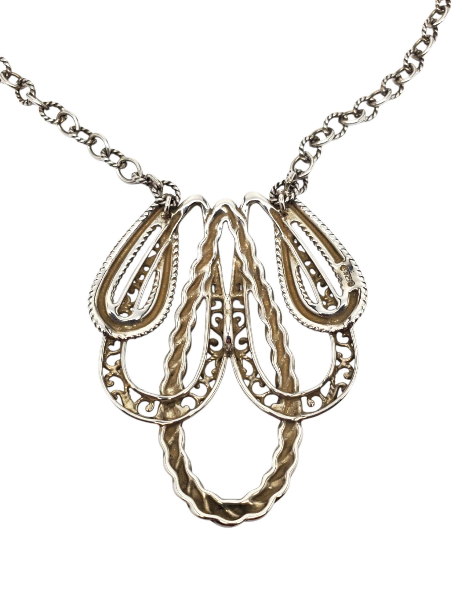 Carolyn Pollack Collier à pendentifs en filigrane et corde en argent sterling #21602 en vente 2