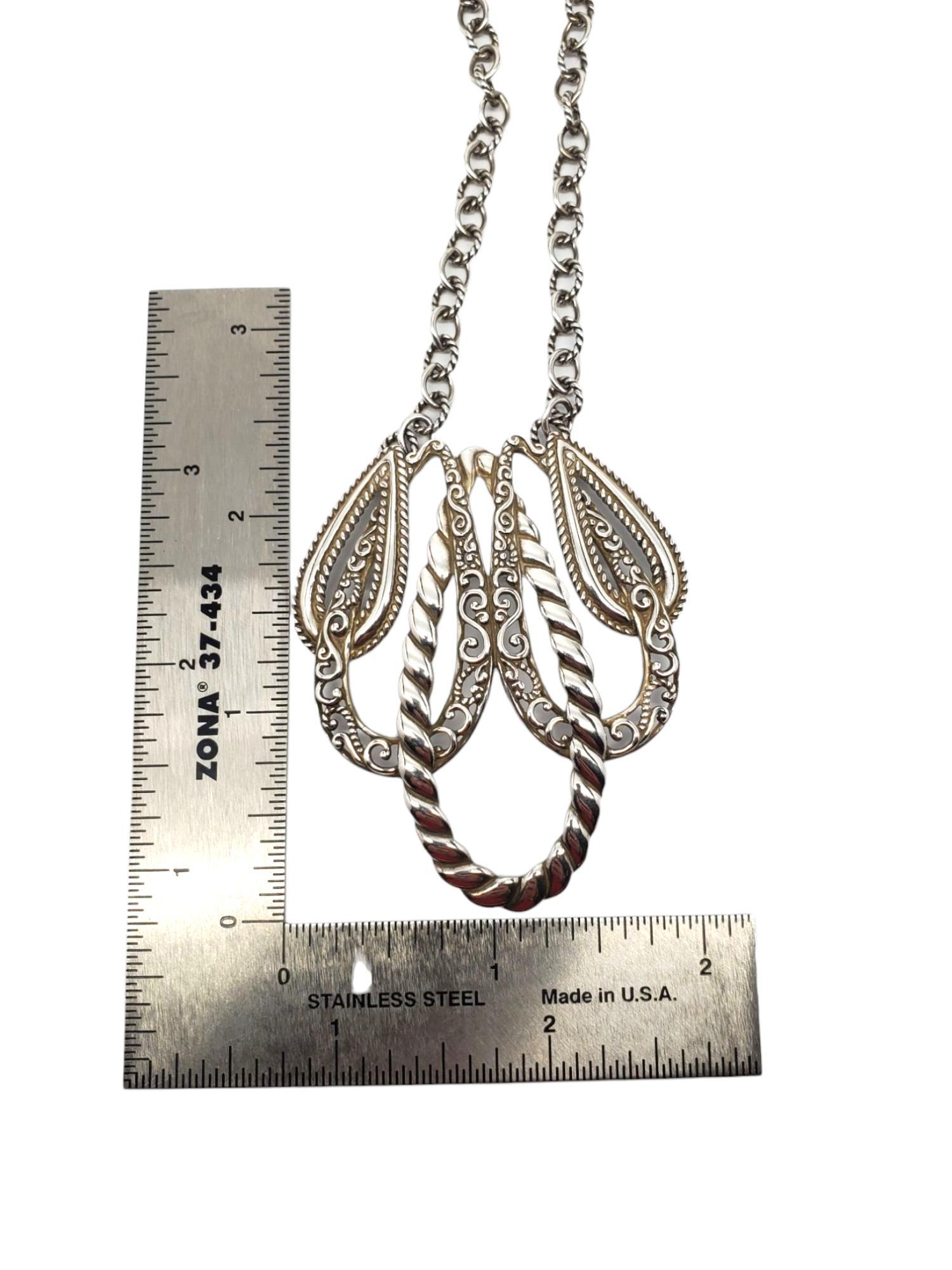 Carolyn Pollack Collier à pendentifs en filigrane et corde en argent sterling #21602 en vente 3