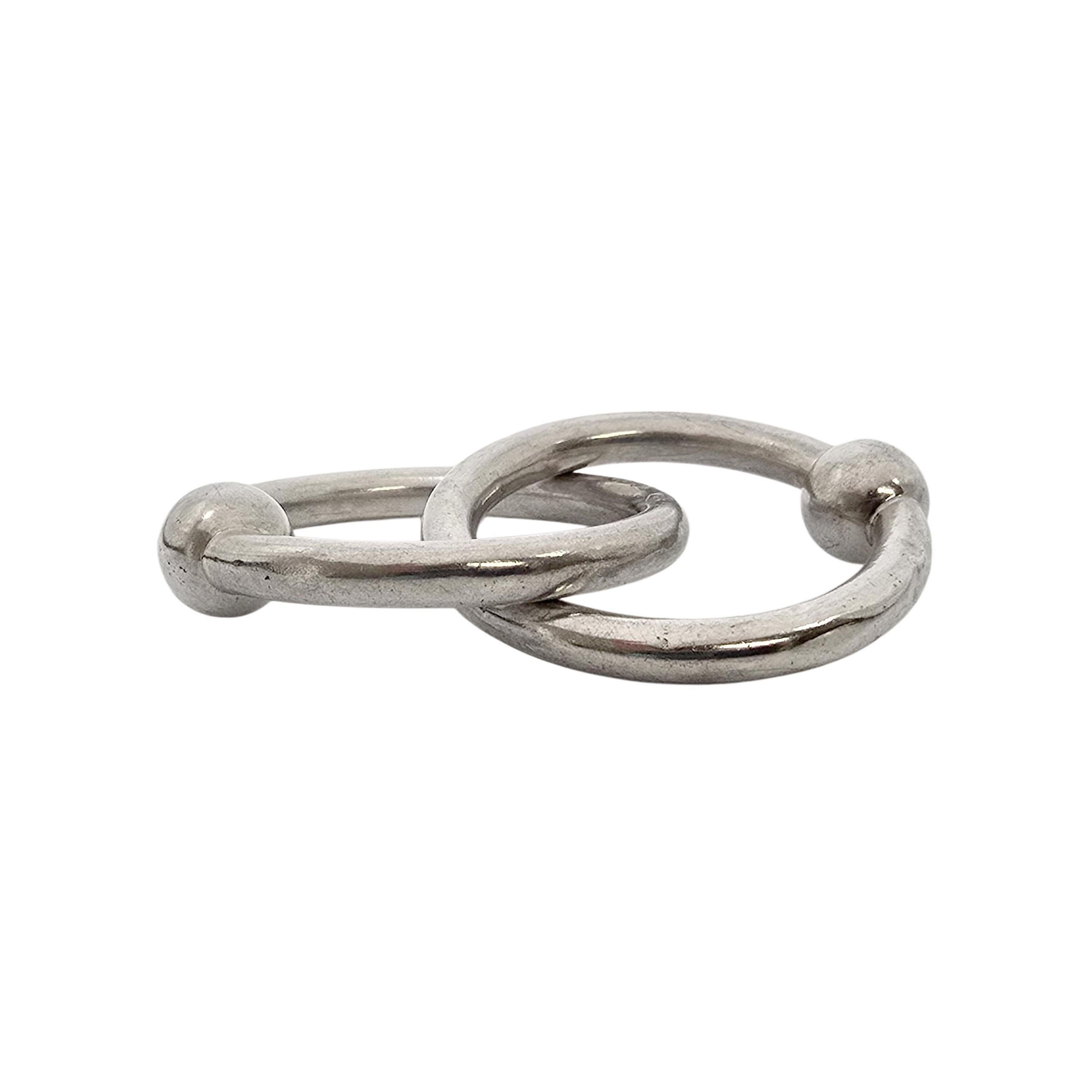 Tiffany & Co Sterling Silver 1837 Double Ring Rattle with Box #22452 For Sale 1
