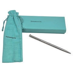 Tiffany & Co. Penna a sfera a clip a inchiostro nero con incisione con scatola e astuccio #22483