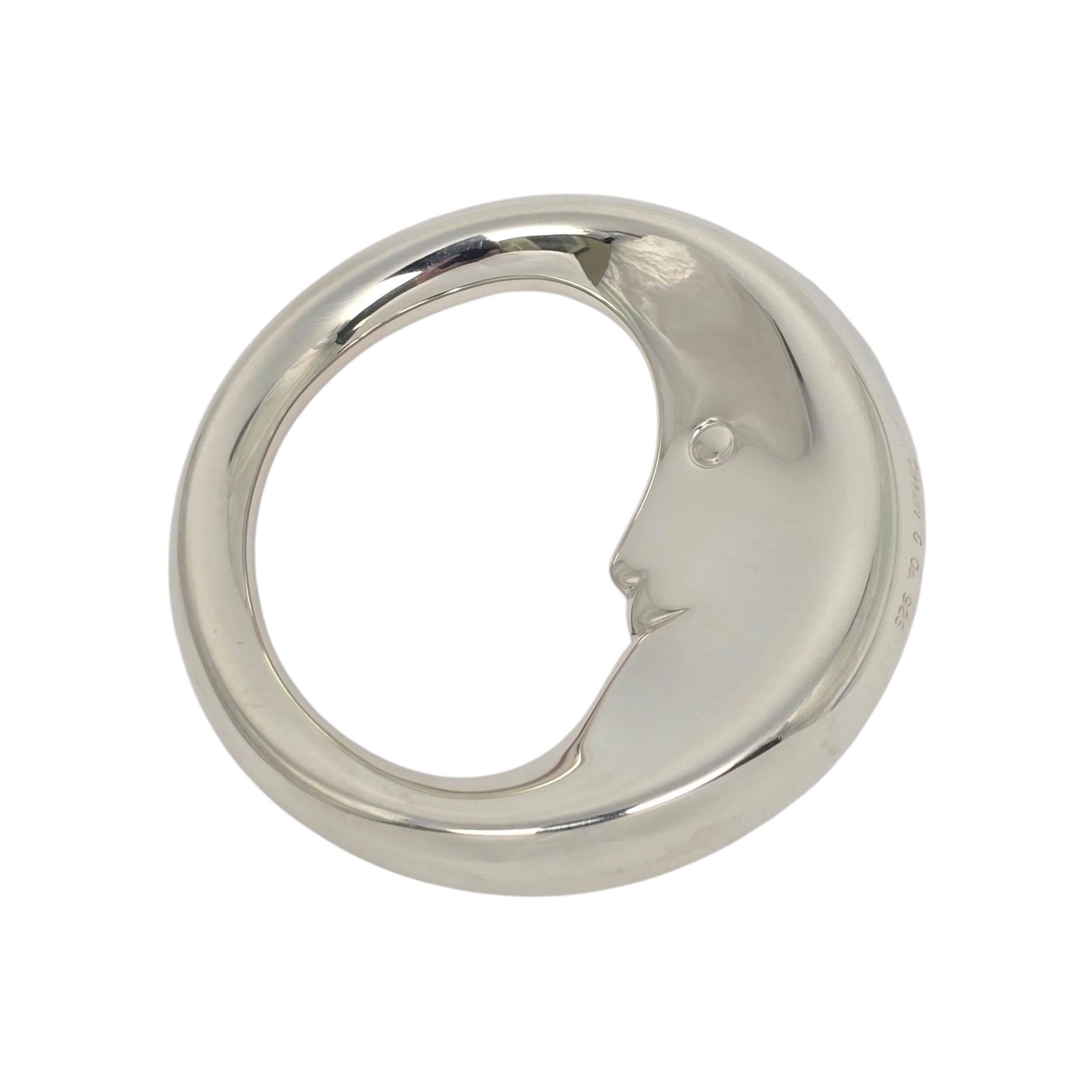 Tiffany & Co. in argento Sterling Man In The Moon - Sonaglio per bambini con scatola #22482 In condizioni buone in vendita a Washington Depot, CT