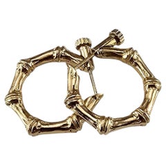 Tiffany & Co. 14K Yellow Gold Bamboo Hoop Earrings #25339