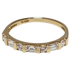 14K Yellow Gold Cubic Zirconia Band Ring Size 6 #24121
