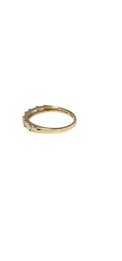 14K Yellow Gold Cubic Zirconia Band Ring Size 6 #24121