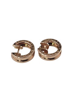 Bvlgari 18K Rose Gold B.zero1 Huggie Hoop Earrings #25928
