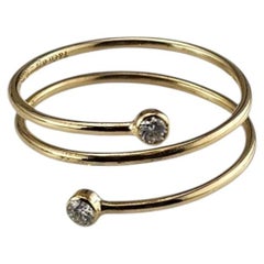 Tiffany & Co. Elsa Peretti 18K Yellow Gold and Diamond Hoop Ring Size 8.5 #25934