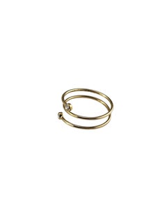 Tiffany & Co. Elsa Peretti 18K Yellow Gold and Diamond Hoop Ring Size 8.5 #25934