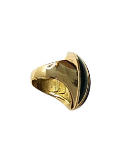 Pesavento 18K Yellow Gold Blue and Green Enamel Dome Ring #25887