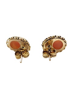14K Yellow Gold Cameo Stud Earrings #25859