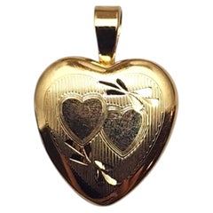 14K Yellow Gold Petite Heart Locket Pendant #25858