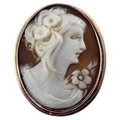 14K Yellow Gold Cameo Brooch/Pendant #25995