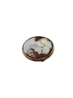 14K Yellow Gold Cameo Brooch/Pendant #25995