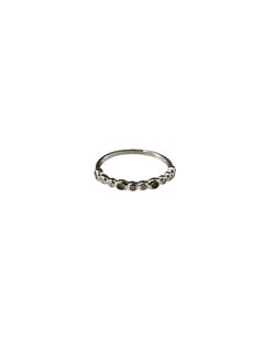 10K White Gold Champagne and White Diamond Band Ring Size 6 #25996