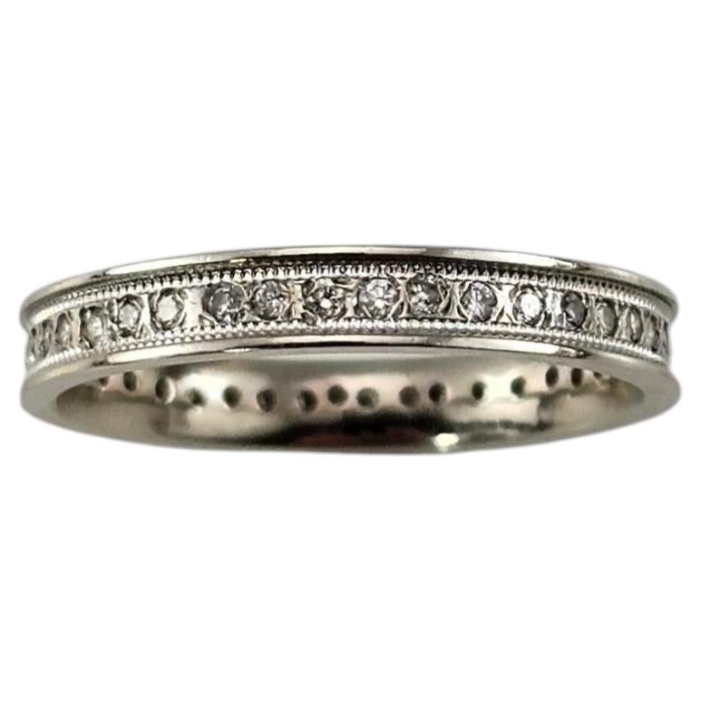 14K White Gold Diamond Eternity Band Ring Size 5.5 #24407 For Sale