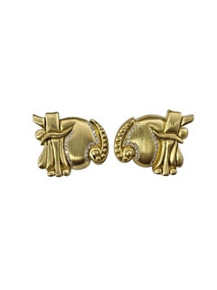 Orecchini Vahe Naltchayan in oro giallo 18 carati con diamanti e chiusura a omega scultorea #25892