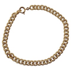 18k Yellow Gold Textured Link Bracelet #23193