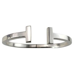 Tiffany & Co. Sterling Silver T Square Hinged Cuff Bracelet #26014