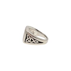 Native American Signed PB Tigers Eye Sterling Silver Ring Size 9 1/4 #26086
