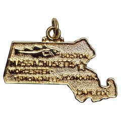 14K Yellow Gold Massachusetts State Charm #26069