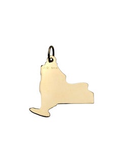 14K Yellow Gold Blue Enamel New York State Charm #26068