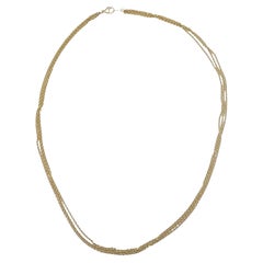 18K Yellow Gold Triple-Strand Chain Necklace 18" #26150