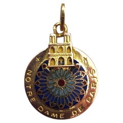 18K Yellow Gold Pique De Jour Notre Dame Pendant #25321