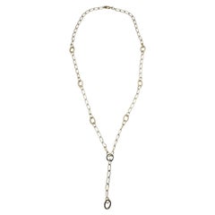 14K Yellow Gold Oval Link "Y" Necklace 17" #26143