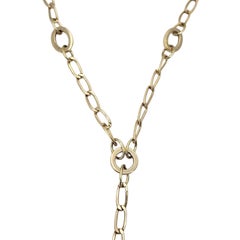 14K Yellow Gold Oval Link "Y" Necklace 17" #26143