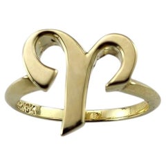 Cartier 18K Yellow Gold Aries Zodiac Ring Size 6 #26051