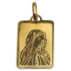 18K Yellow Gold Virgin Mary Pendant #26273
