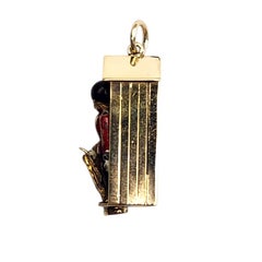 14K Yellow Gold Royal Guard Inside Sentry Box Articulating Charm #26271