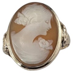 10K Yellow Gold Cameo Ring Size 7 #26226