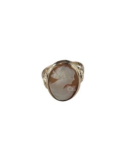 10K Yellow Gold Cameo Ring Size 7 #26226